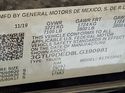 2020 GMC Sierra 1500 4WD Crew Cab Short Box SLT