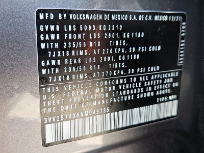 2022 Volkswagen Tiguan 2.0T SE