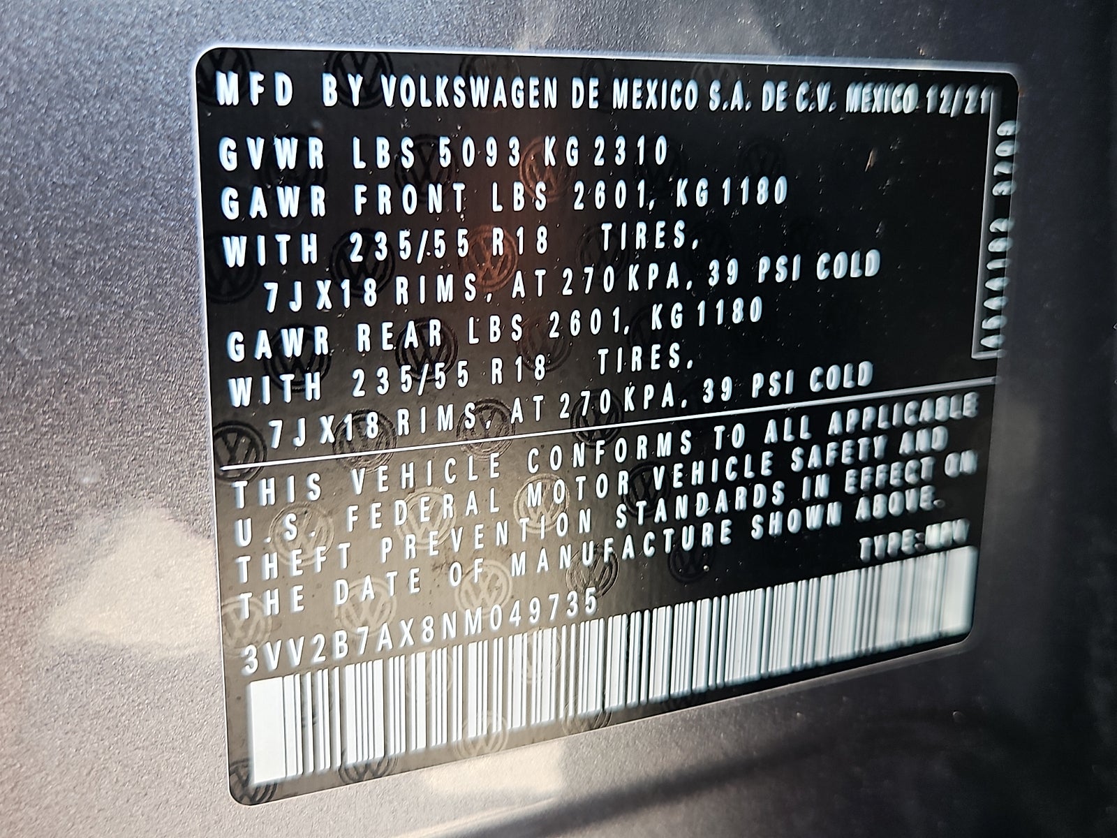 2022 Volkswagen Tiguan 2.0T SE