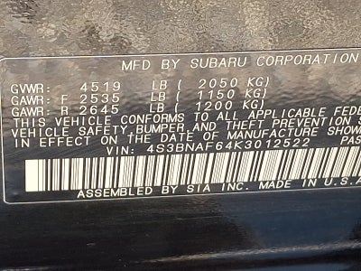 2019 Subaru Legacy 2.5i Premium