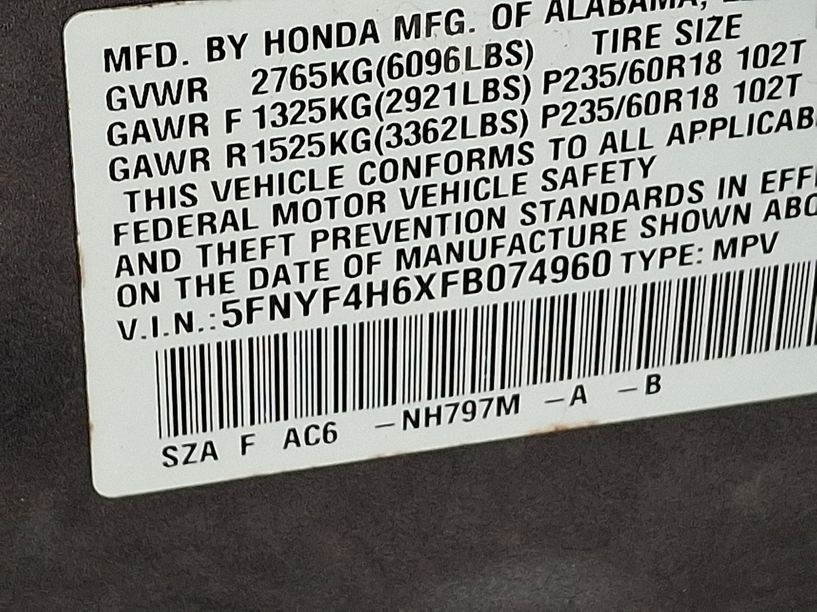 2015 Honda Pilot EX-L