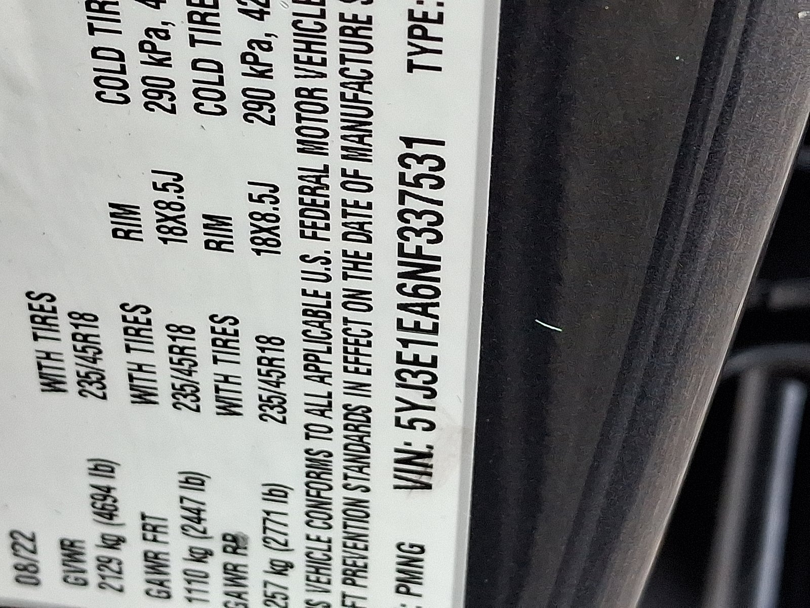 2022 Tesla Model 3 Rear-Wheel Drive